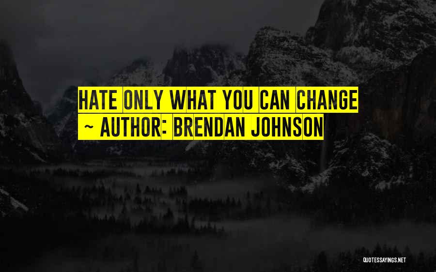 Brendan Johnson Quotes: Hate Only What You Can Change