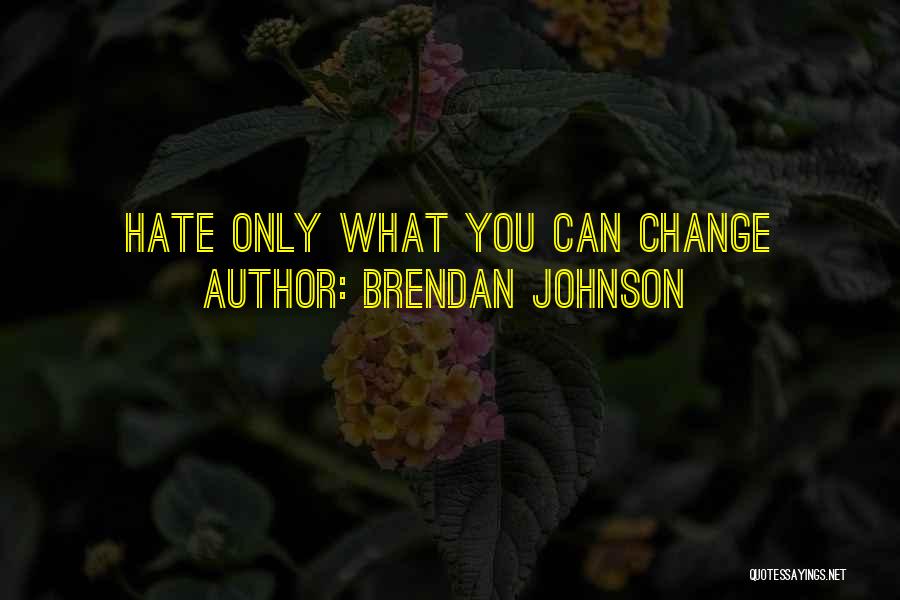 Brendan Johnson Quotes: Hate Only What You Can Change