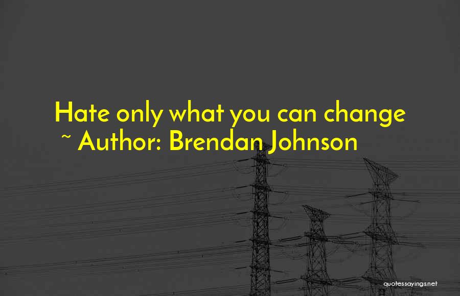 Brendan Johnson Quotes: Hate Only What You Can Change