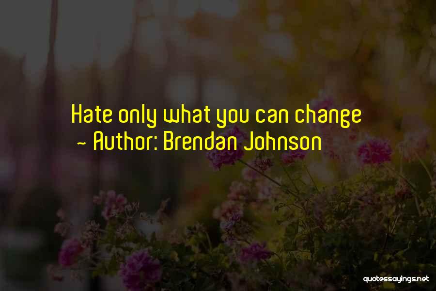 Brendan Johnson Quotes: Hate Only What You Can Change