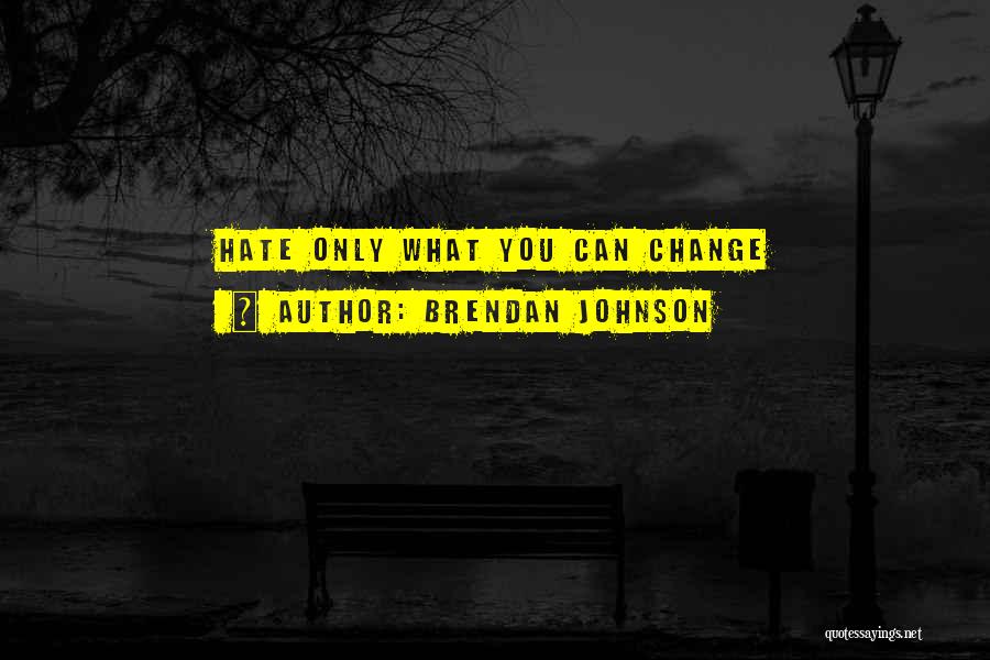 Brendan Johnson Quotes: Hate Only What You Can Change