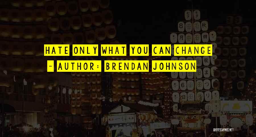 Brendan Johnson Quotes: Hate Only What You Can Change