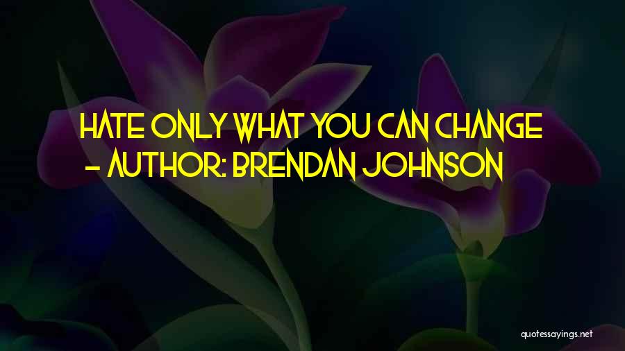 Brendan Johnson Quotes: Hate Only What You Can Change