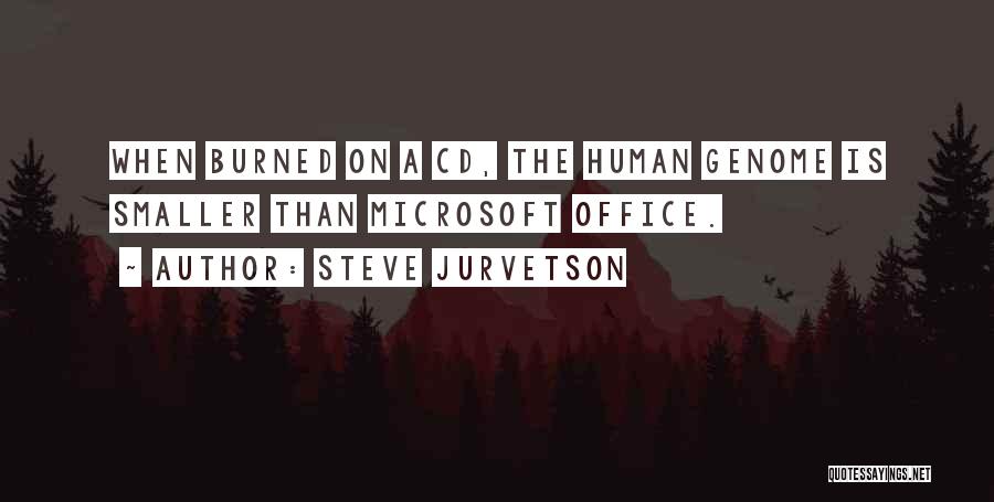 Steve Jurvetson Quotes: When Burned On A Cd, The Human Genome Is Smaller Than Microsoft Office.