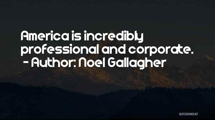 Noel Gallagher Quotes: America Is Incredibly Professional And Corporate.