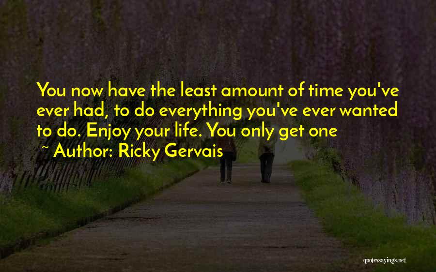 Ricky Gervais Quotes: You Now Have The Least Amount Of Time You've Ever Had, To Do Everything You've Ever Wanted To Do. Enjoy