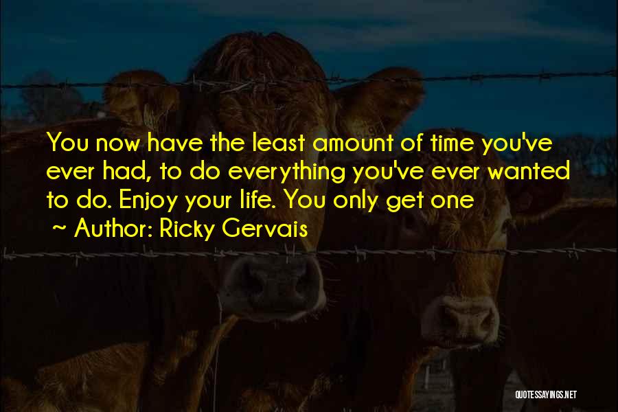 Ricky Gervais Quotes: You Now Have The Least Amount Of Time You've Ever Had, To Do Everything You've Ever Wanted To Do. Enjoy