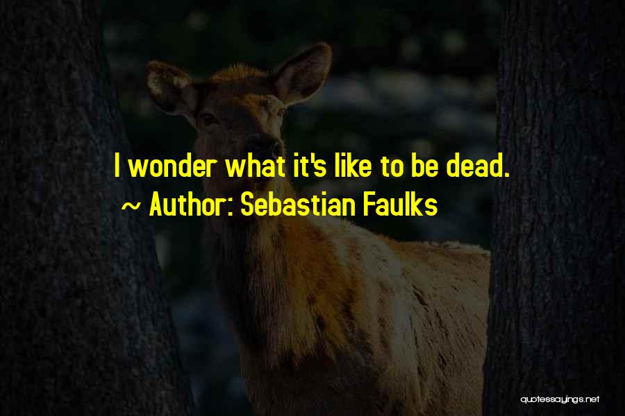 Sebastian Faulks Quotes: I Wonder What It's Like To Be Dead.