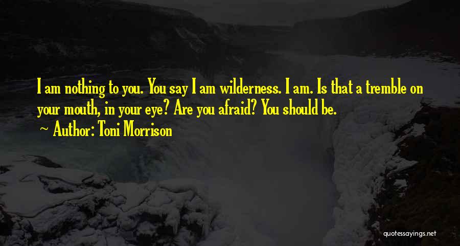 Toni Morrison Quotes: I Am Nothing To You. You Say I Am Wilderness. I Am. Is That A Tremble On Your Mouth, In