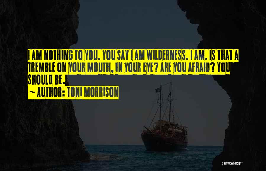 Toni Morrison Quotes: I Am Nothing To You. You Say I Am Wilderness. I Am. Is That A Tremble On Your Mouth, In