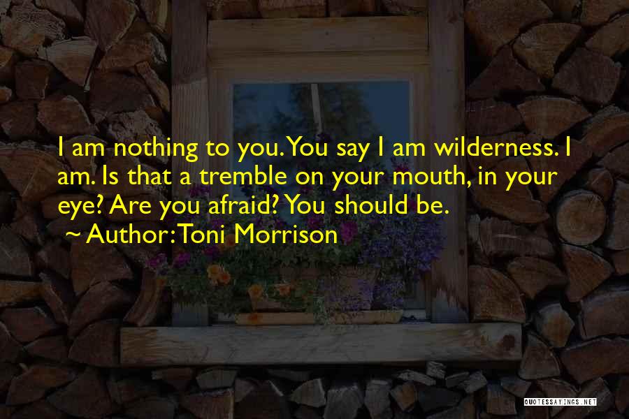 Toni Morrison Quotes: I Am Nothing To You. You Say I Am Wilderness. I Am. Is That A Tremble On Your Mouth, In