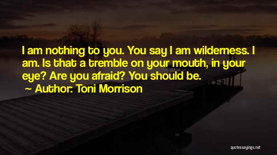 Toni Morrison Quotes: I Am Nothing To You. You Say I Am Wilderness. I Am. Is That A Tremble On Your Mouth, In