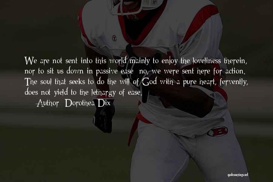 Dorothea Dix Quotes: We Are Not Sent Into This World Mainly To Enjoy The Loveliness Therein, Nor To Sit Us Down In Passive