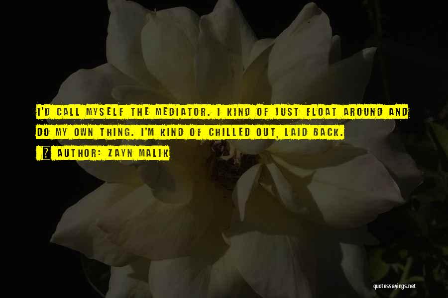 Zayn Malik Quotes: I'd Call Myself The Mediator. I Kind Of Just Float Around And Do My Own Thing. I'm Kind Of Chilled