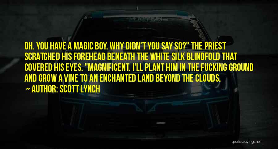 Scott Lynch Quotes: Oh. You Have A Magic Boy. Why Didn't You Say So? The Priest Scratched His Forehead Beneath The White Silk