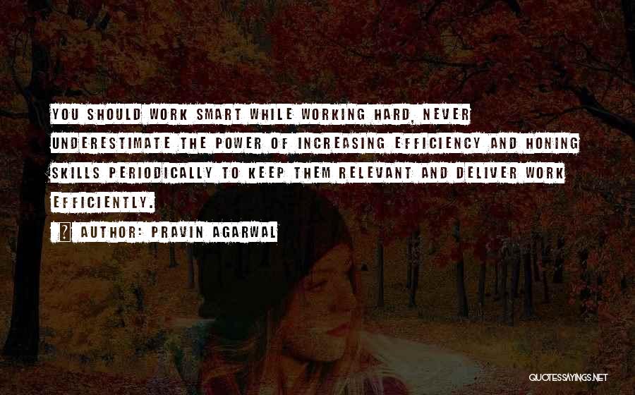 Pravin Agarwal Quotes: You Should Work Smart While Working Hard, Never Underestimate The Power Of Increasing Efficiency And Honing Skills Periodically To Keep