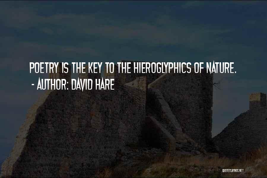 David Hare Quotes: Poetry Is The Key To The Hieroglyphics Of Nature.