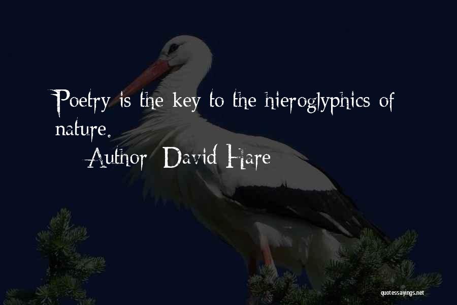 David Hare Quotes: Poetry Is The Key To The Hieroglyphics Of Nature.