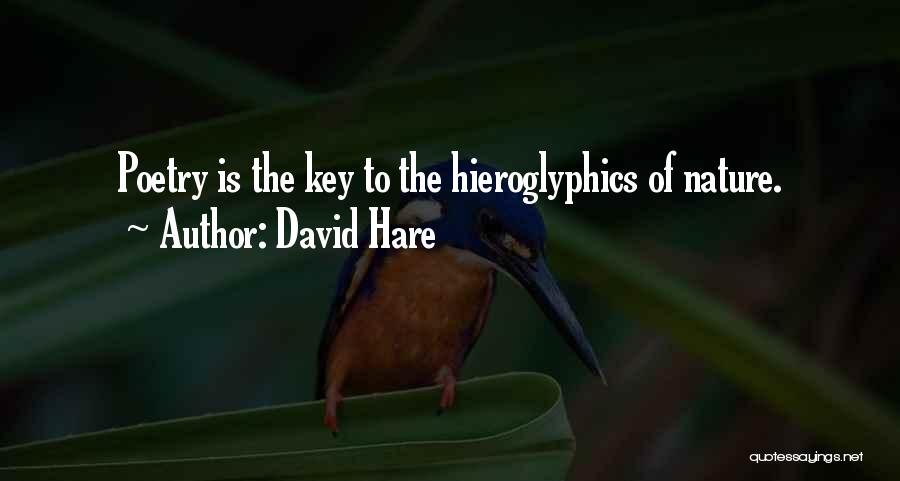 David Hare Quotes: Poetry Is The Key To The Hieroglyphics Of Nature.