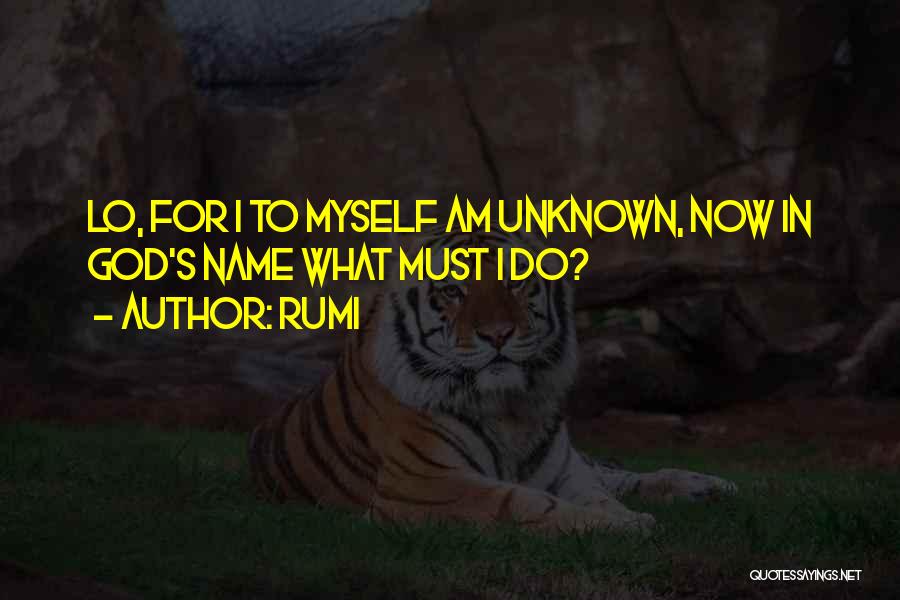 Rumi Quotes: Lo, For I To Myself Am Unknown, Now In God's Name What Must I Do?