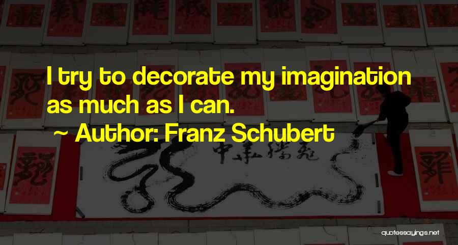 Franz Schubert Quotes: I Try To Decorate My Imagination As Much As I Can.