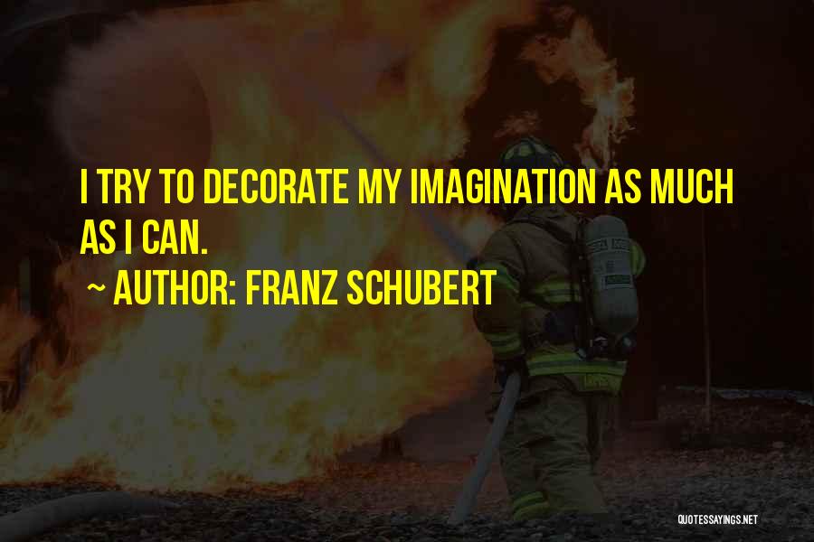 Franz Schubert Quotes: I Try To Decorate My Imagination As Much As I Can.