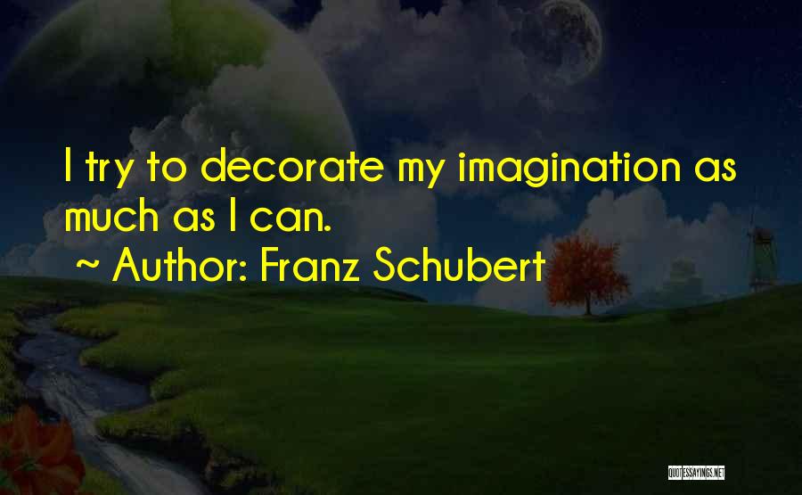 Franz Schubert Quotes: I Try To Decorate My Imagination As Much As I Can.