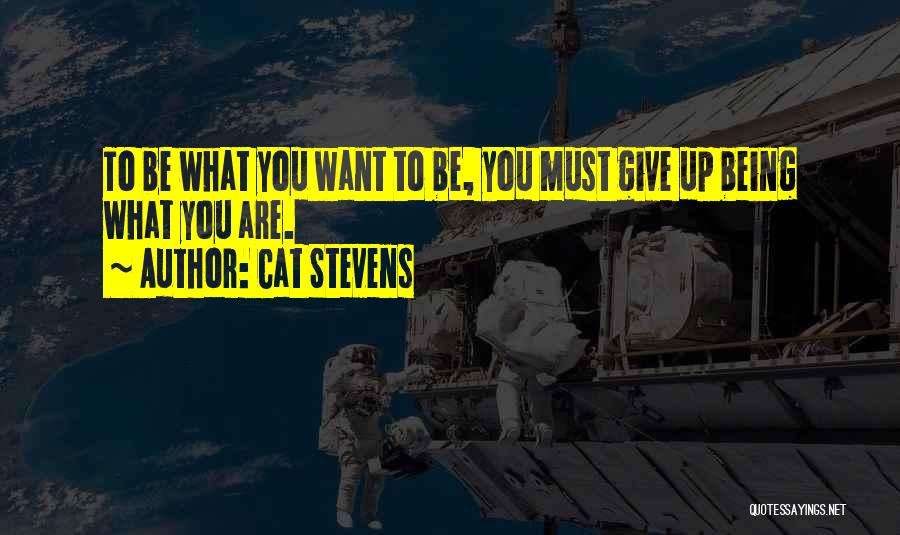 Cat Stevens Quotes: To Be What You Want To Be, You Must Give Up Being What You Are.