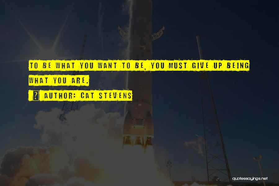 Cat Stevens Quotes: To Be What You Want To Be, You Must Give Up Being What You Are.