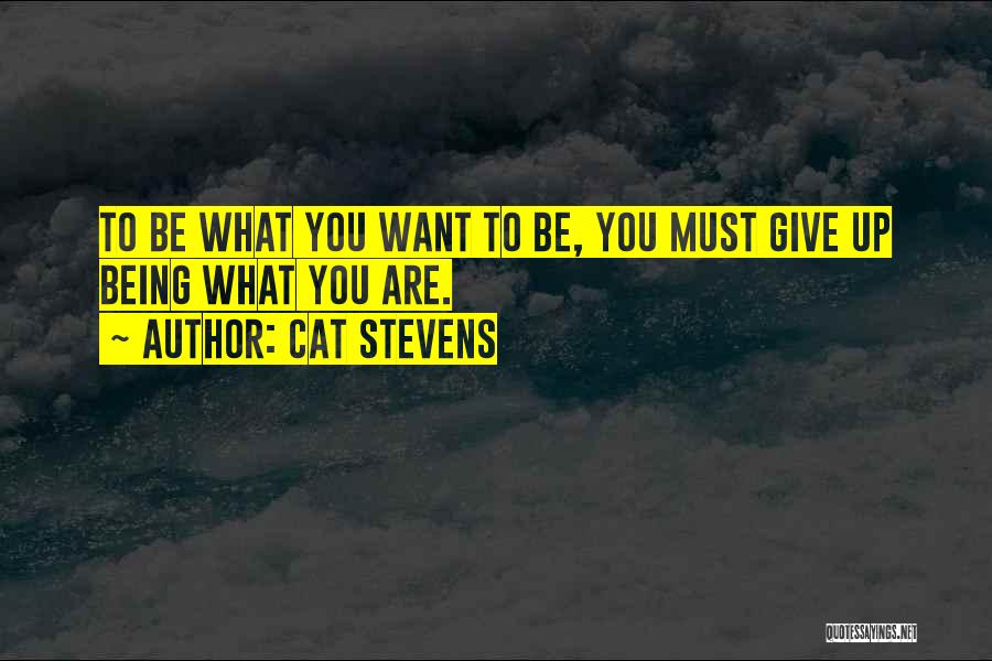 Cat Stevens Quotes: To Be What You Want To Be, You Must Give Up Being What You Are.