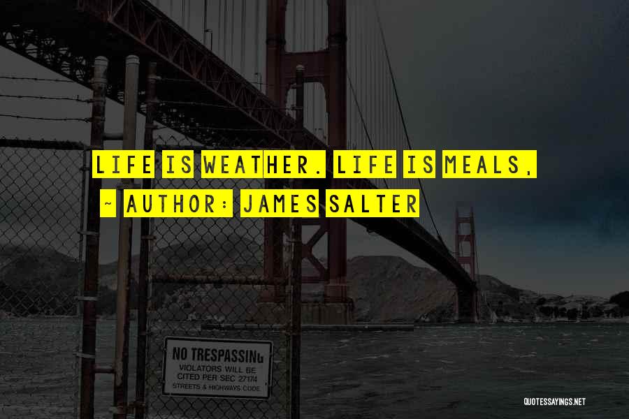 James Salter Quotes: Life Is Weather. Life Is Meals,