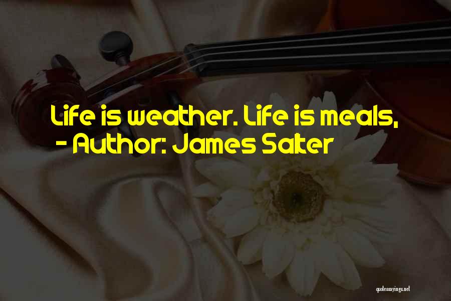 James Salter Quotes: Life Is Weather. Life Is Meals,