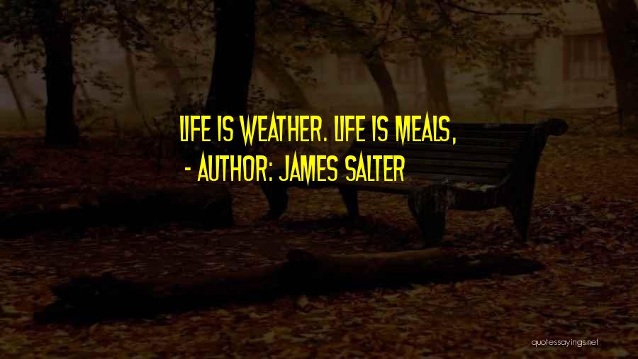James Salter Quotes: Life Is Weather. Life Is Meals,