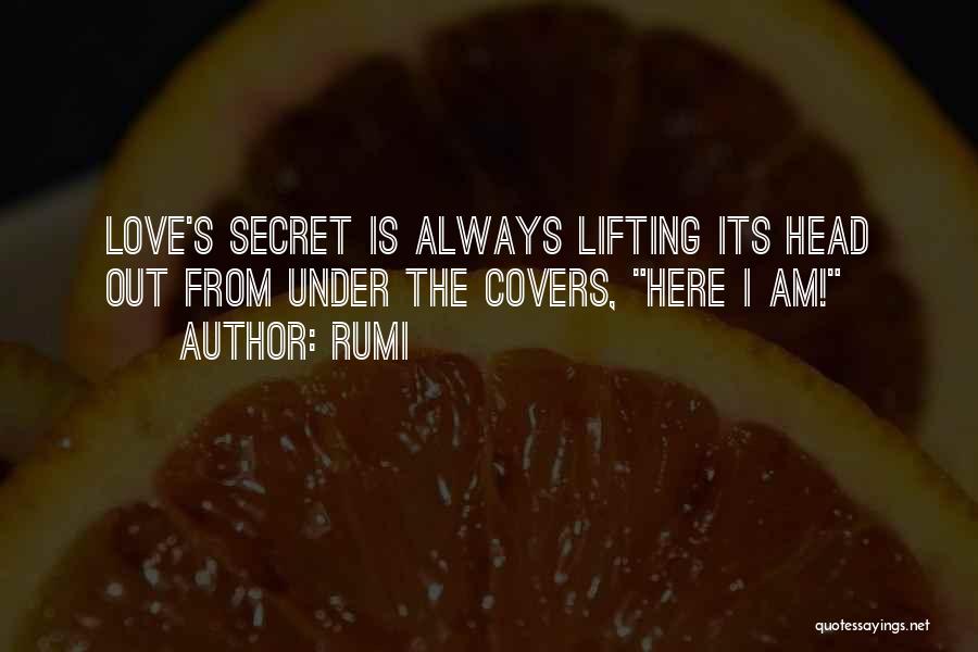 Rumi Quotes: Love's Secret Is Always Lifting Its Head Out From Under The Covers, Here I Am!