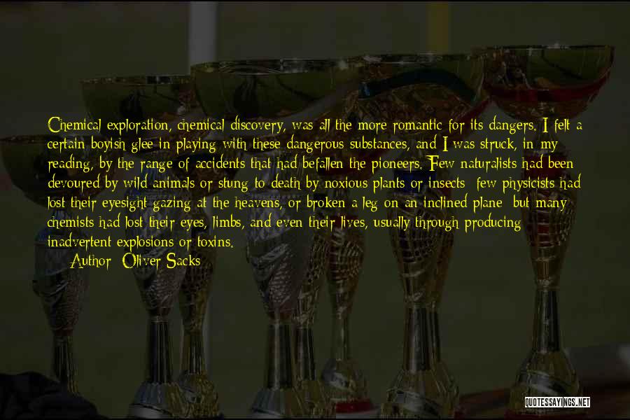 Oliver Sacks Quotes: Chemical Exploration, Chemical Discovery, Was All The More Romantic For Its Dangers. I Felt A Certain Boyish Glee In Playing