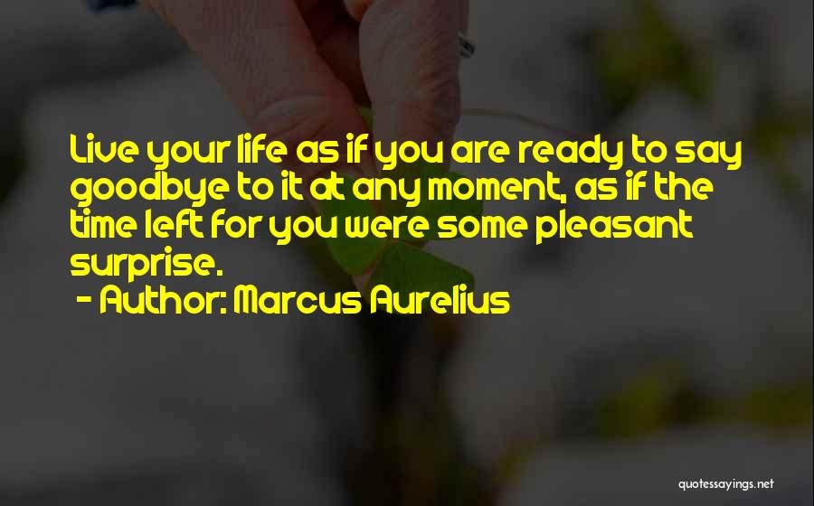 Marcus Aurelius Quotes: Live Your Life As If You Are Ready To Say Goodbye To It At Any Moment, As If The Time