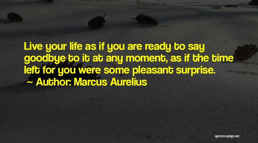 Marcus Aurelius Quotes: Live Your Life As If You Are Ready To Say Goodbye To It At Any Moment, As If The Time
