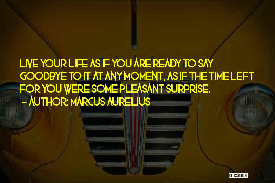 Marcus Aurelius Quotes: Live Your Life As If You Are Ready To Say Goodbye To It At Any Moment, As If The Time