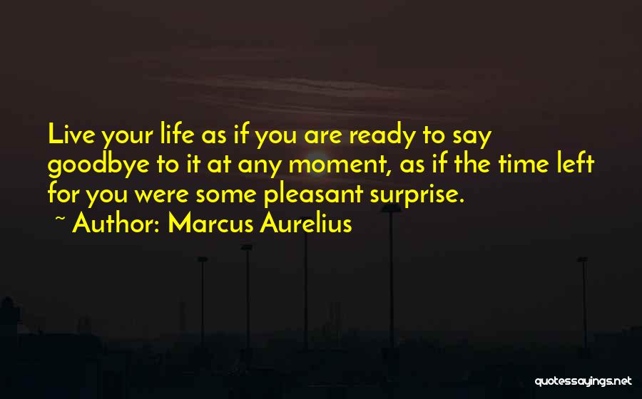 Marcus Aurelius Quotes: Live Your Life As If You Are Ready To Say Goodbye To It At Any Moment, As If The Time