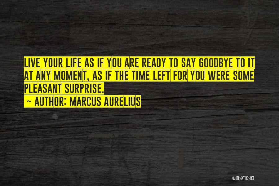 Marcus Aurelius Quotes: Live Your Life As If You Are Ready To Say Goodbye To It At Any Moment, As If The Time
