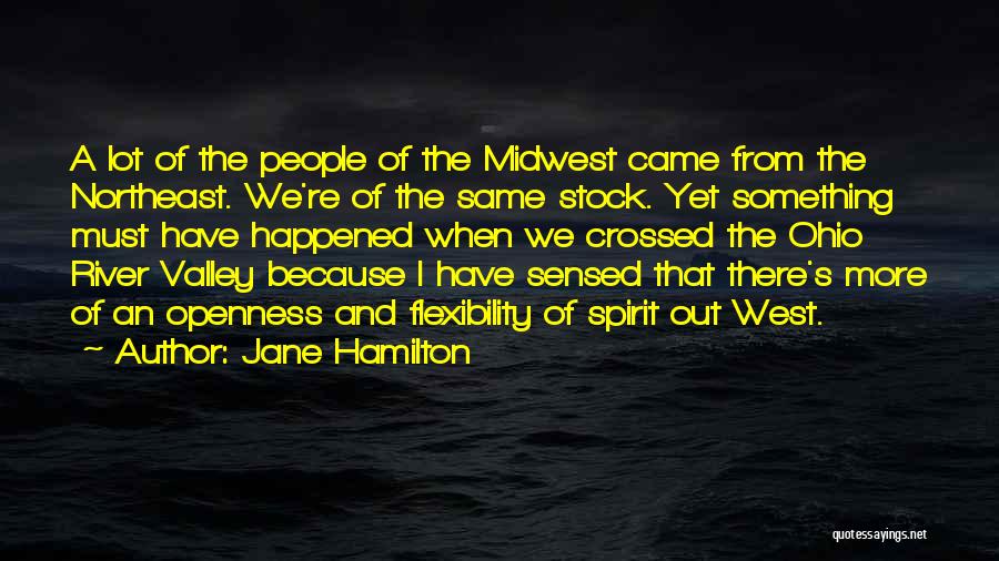Jane Hamilton Quotes: A Lot Of The People Of The Midwest Came From The Northeast. We're Of The Same Stock. Yet Something Must
