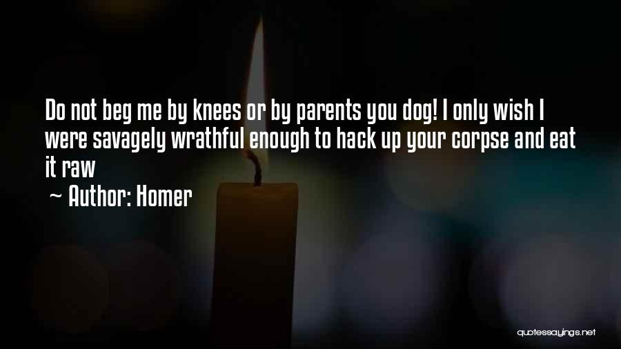 Homer Quotes: Do Not Beg Me By Knees Or By Parents You Dog! I Only Wish I Were Savagely Wrathful Enough To
