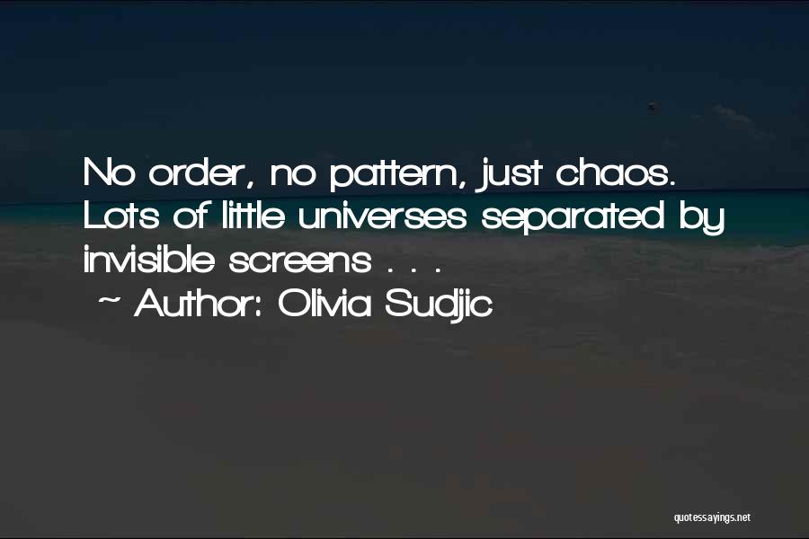 Olivia Sudjic Quotes: No Order, No Pattern, Just Chaos. Lots Of Little Universes Separated By Invisible Screens . . .