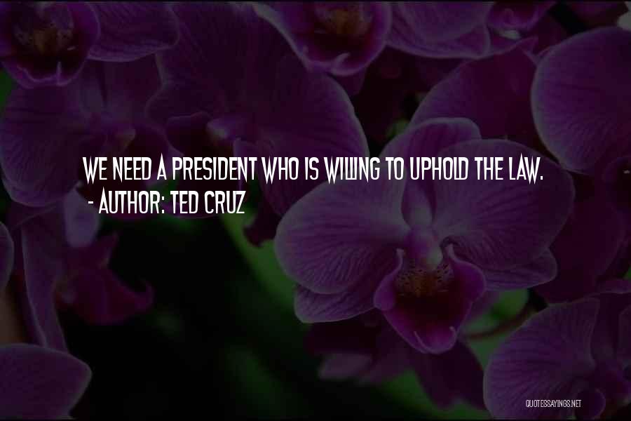 Ted Cruz Quotes: We Need A President Who Is Willing To Uphold The Law.