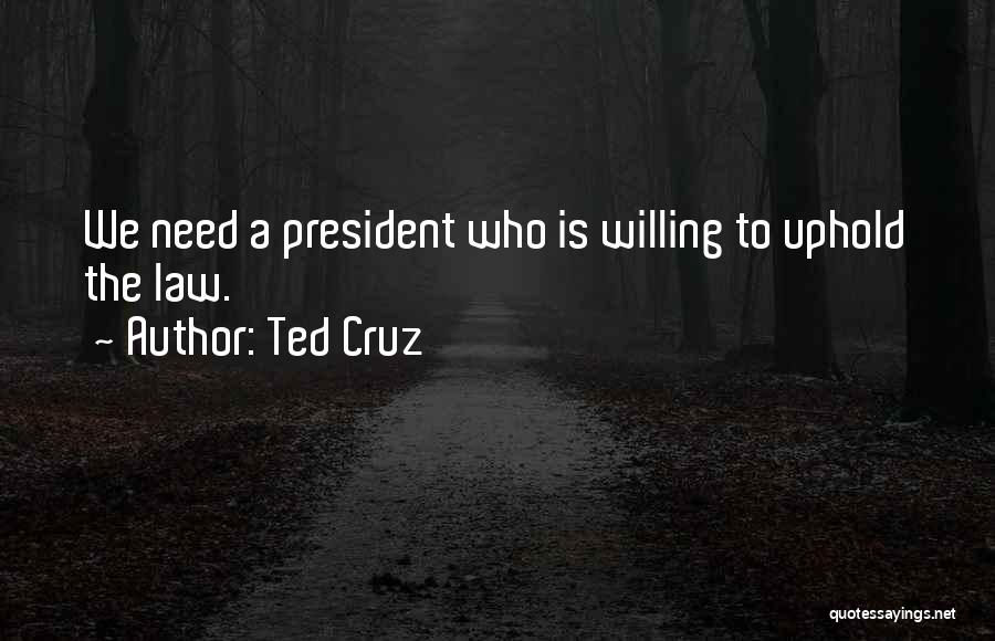 Ted Cruz Quotes: We Need A President Who Is Willing To Uphold The Law.