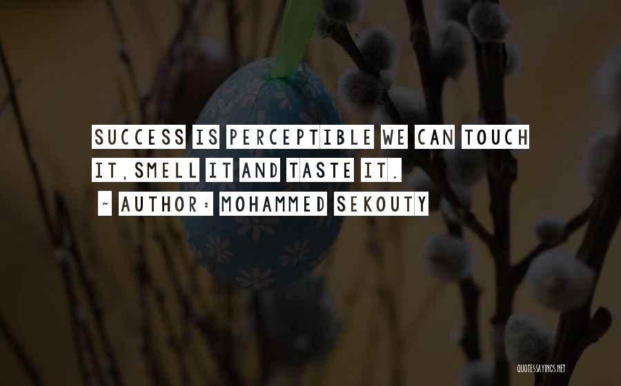 Mohammed Sekouty Quotes: Success Is Perceptible We Can Touch It,smell It And Taste It.