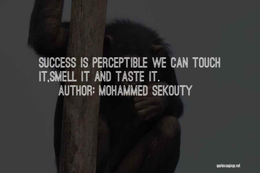 Mohammed Sekouty Quotes: Success Is Perceptible We Can Touch It,smell It And Taste It.