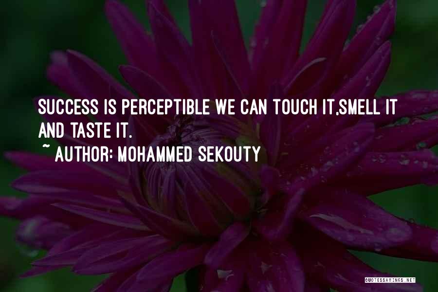 Mohammed Sekouty Quotes: Success Is Perceptible We Can Touch It,smell It And Taste It.