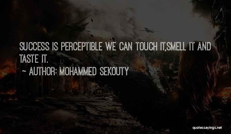 Mohammed Sekouty Quotes: Success Is Perceptible We Can Touch It,smell It And Taste It.