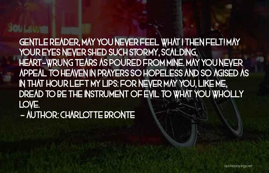 Charlotte Bronte Quotes: Gentle Reader, May You Never Feel What I Then Felt! May Your Eyes Never Shed Such Stormy, Scalding, Heart-wrung Tears